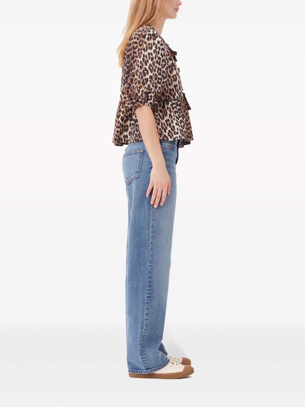 GANNI Top Brown Organic Cotton