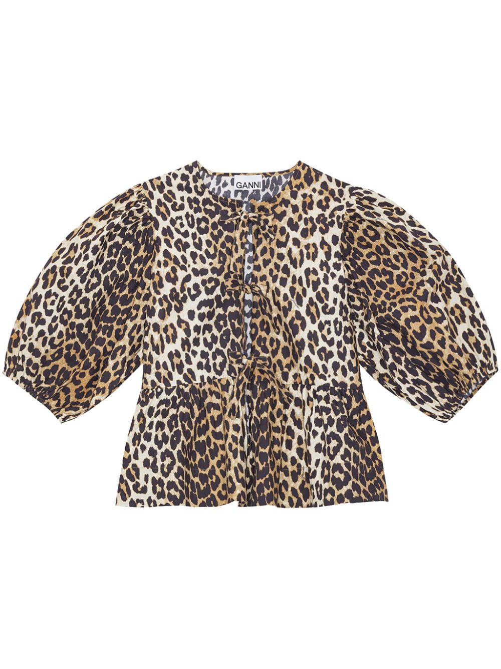 GANNI Top Brown Organic Cotton