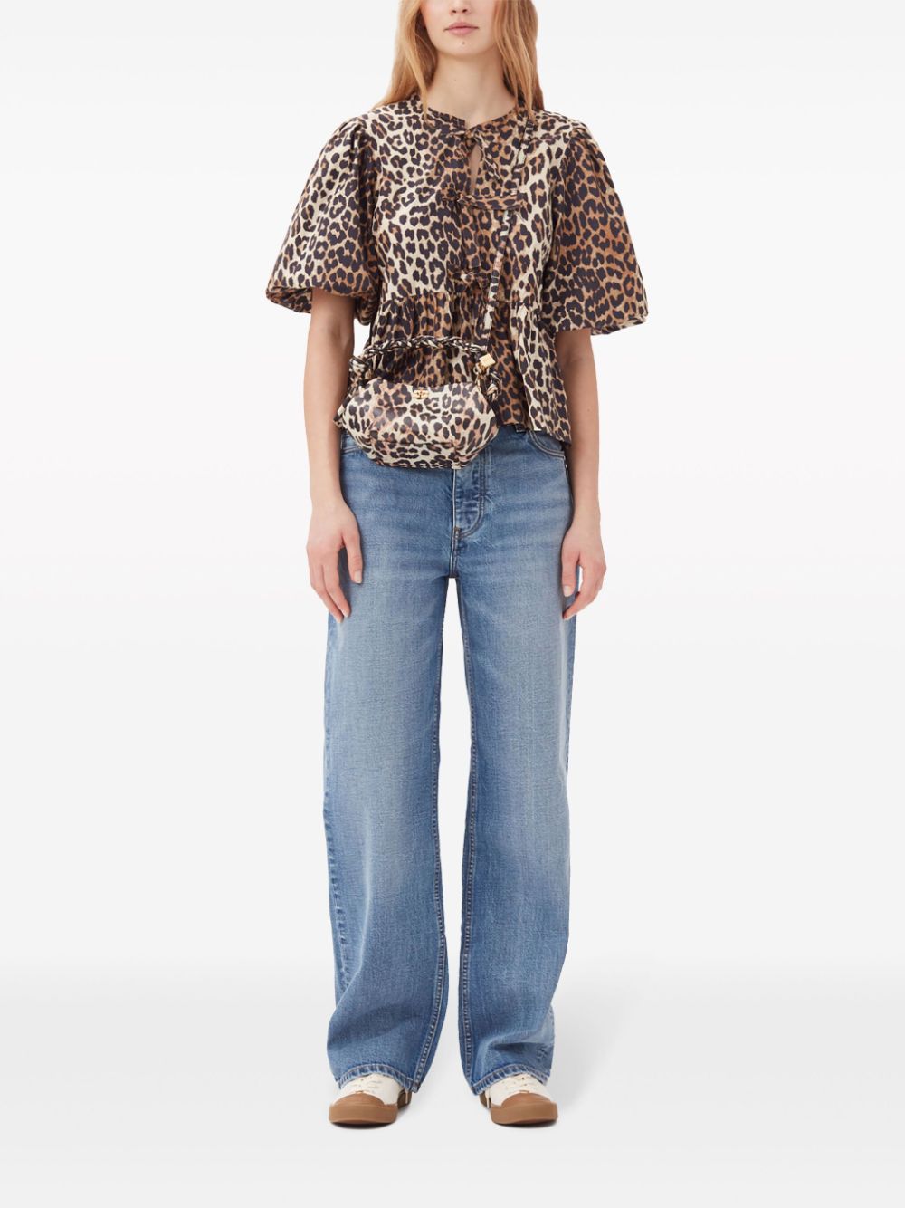 GANNI Top Brown Organic Cotton