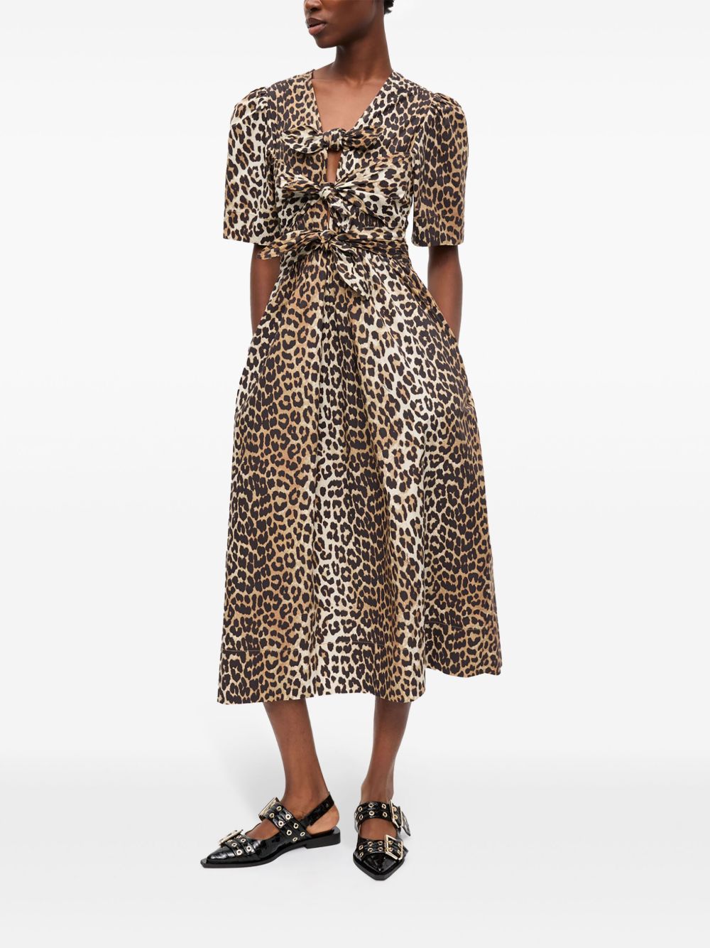 GANNI Dresses Brown Organic Cotton