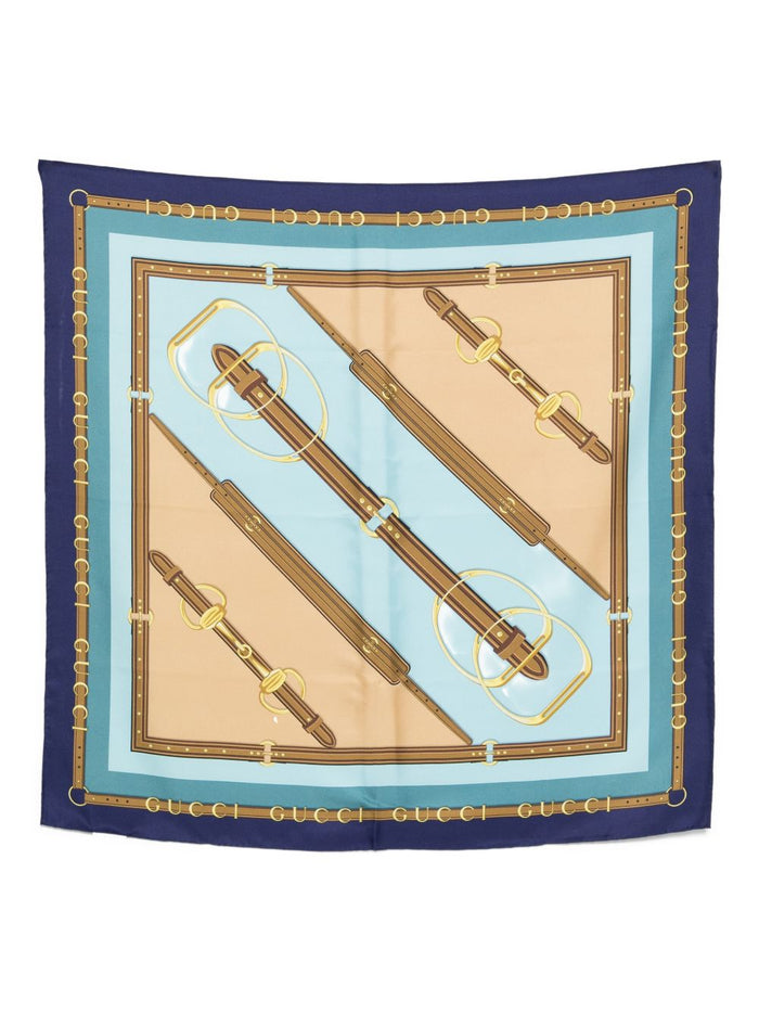 Gucci Scarfs Blue Natural (other)->silk100.0 %