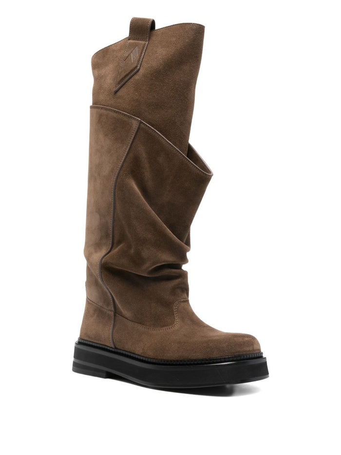 The Attico Boots Brown Calf Suede