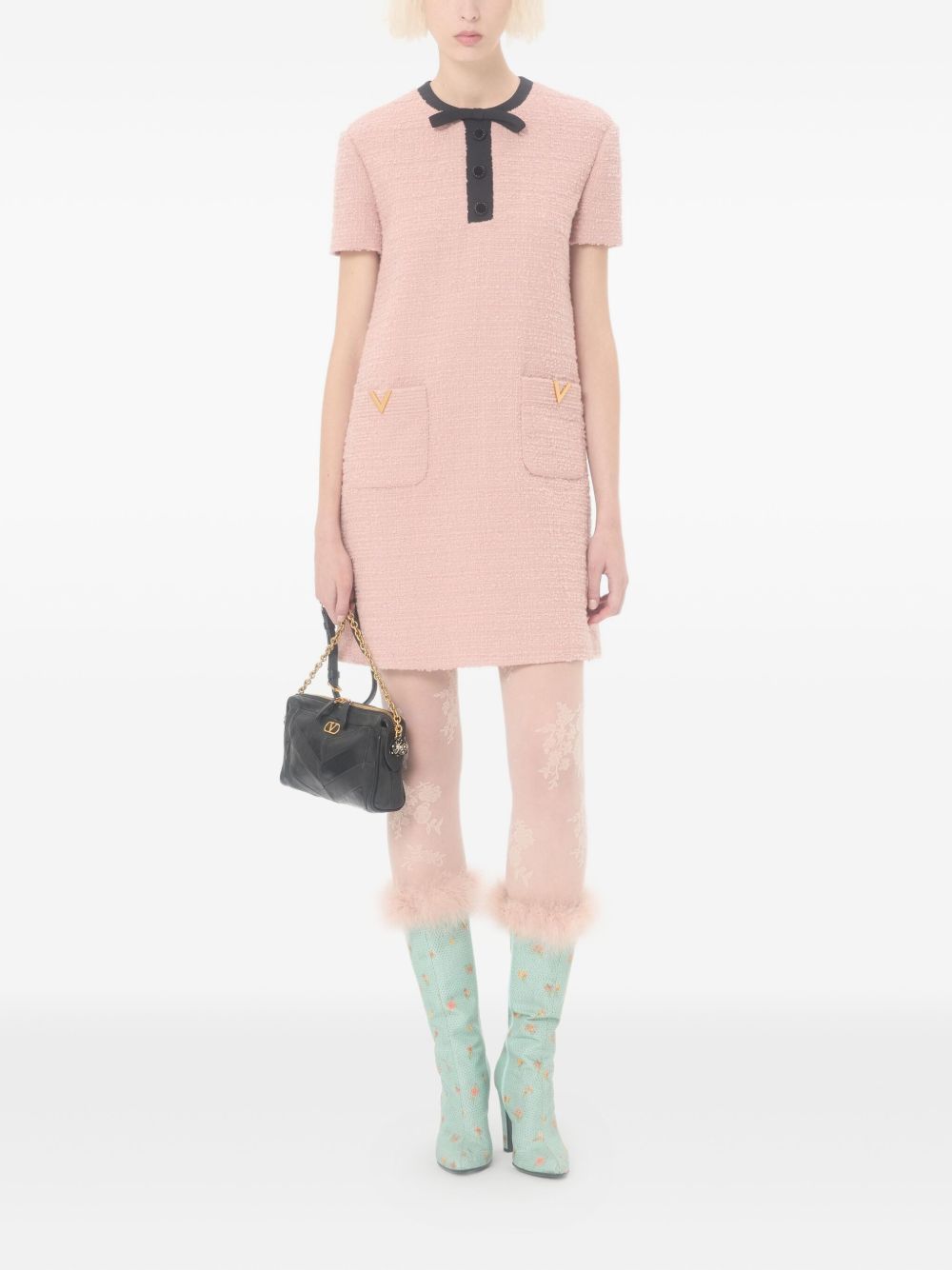 Valentino Dresses Pink Polyamide Virgin Wool