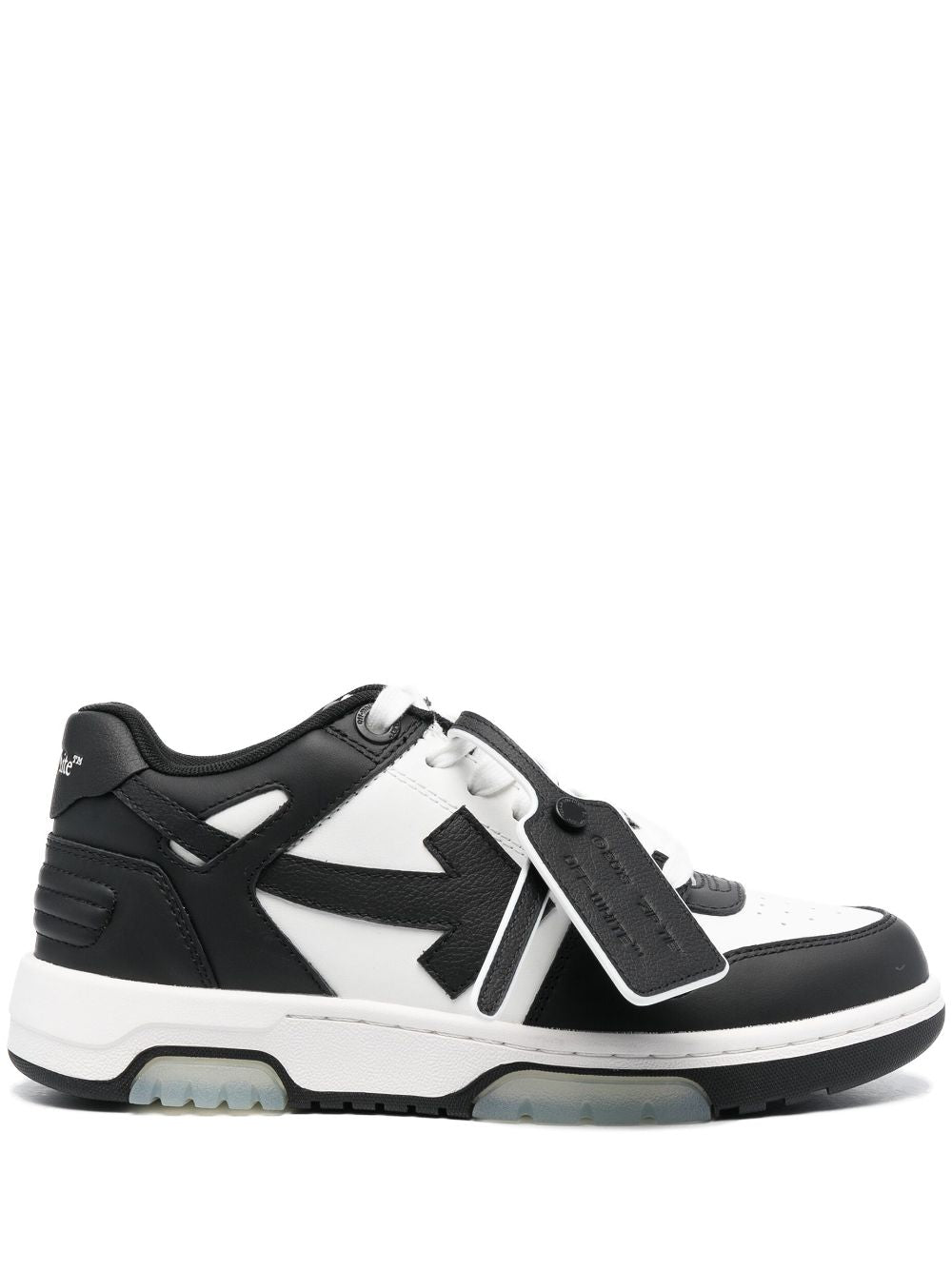 Off White Sneakers Black Leathear