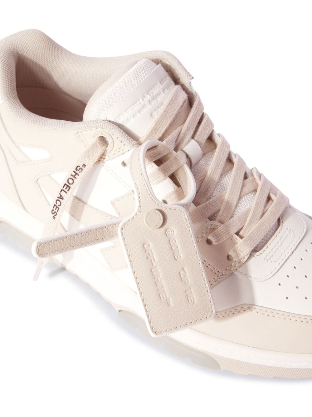 Off White Sneakers Beige Leather