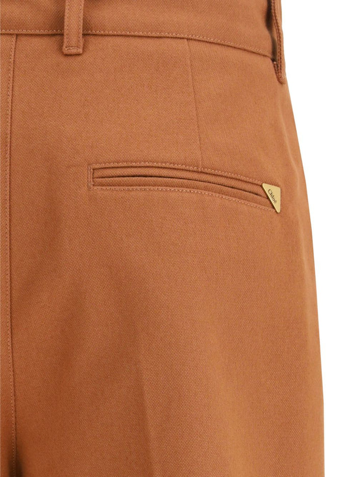 Chloè Trousers Marrone Chiaro Cotton