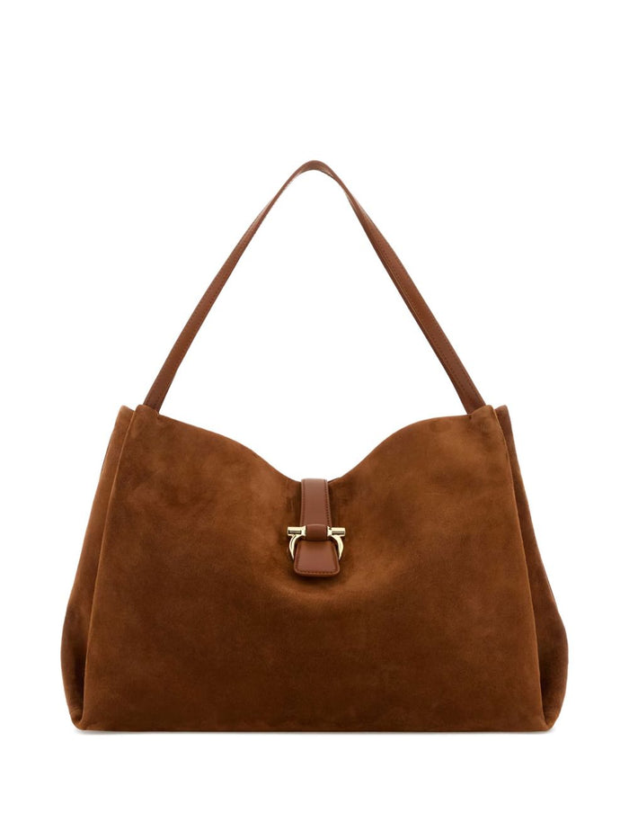 Ferragamo Bags Beige Calf Suede