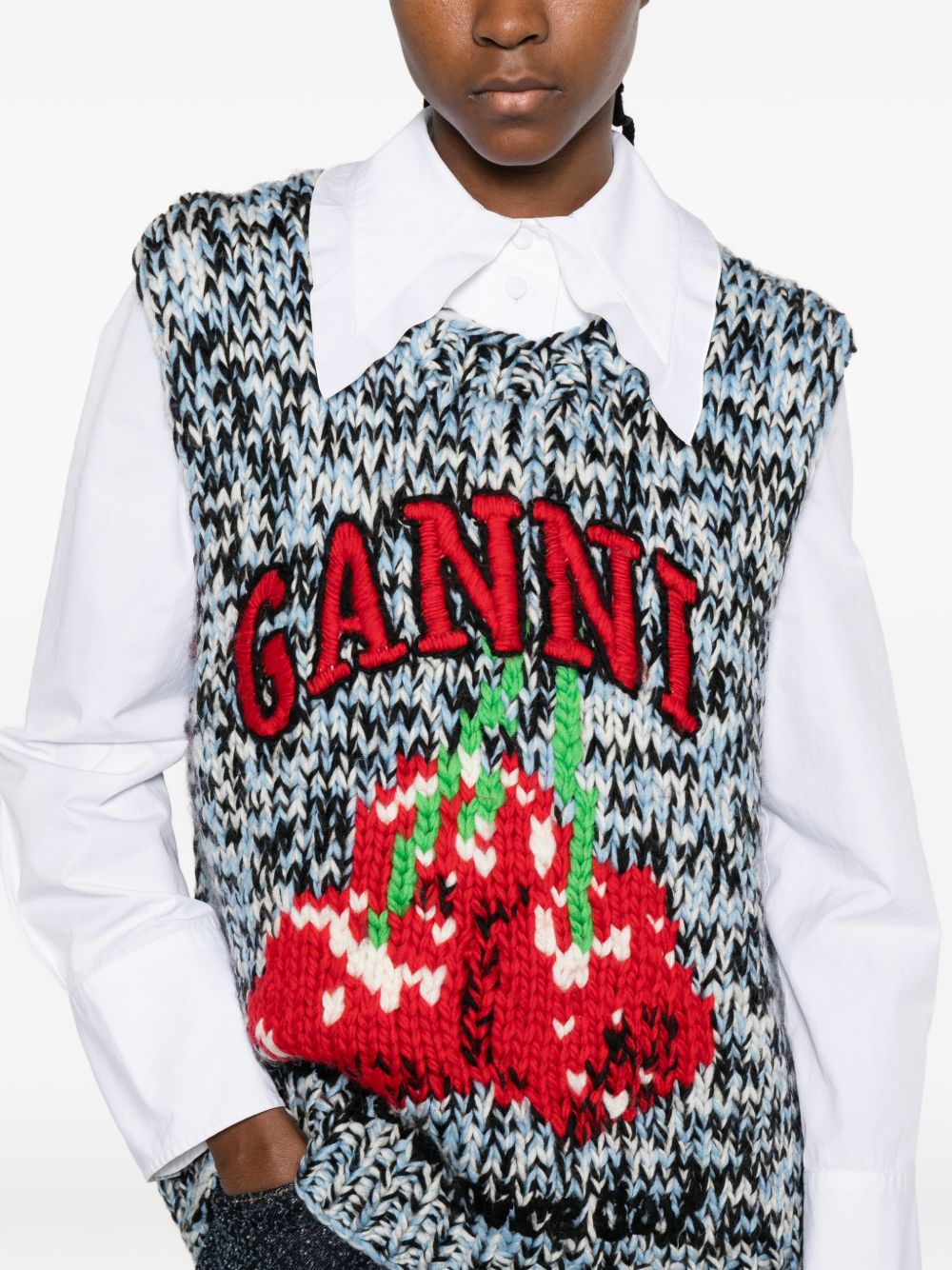 GANNI Sweaters Clear Blue Wool