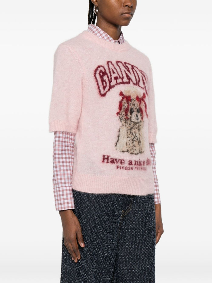 Ganni T-Shirts And Polos Pink Alpaca