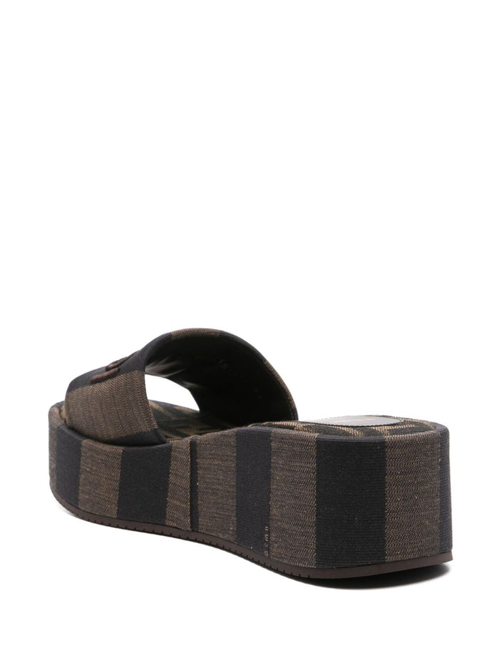 Fendi Sandals Brown Cotton