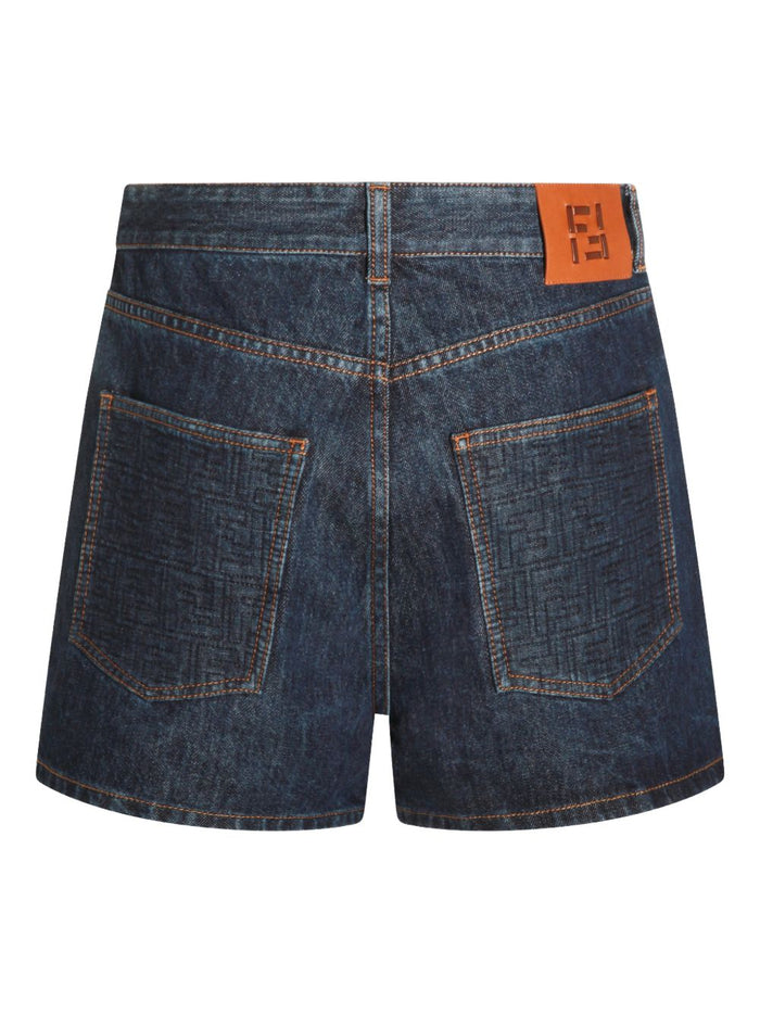 Fendi Shorts Blue Cotton