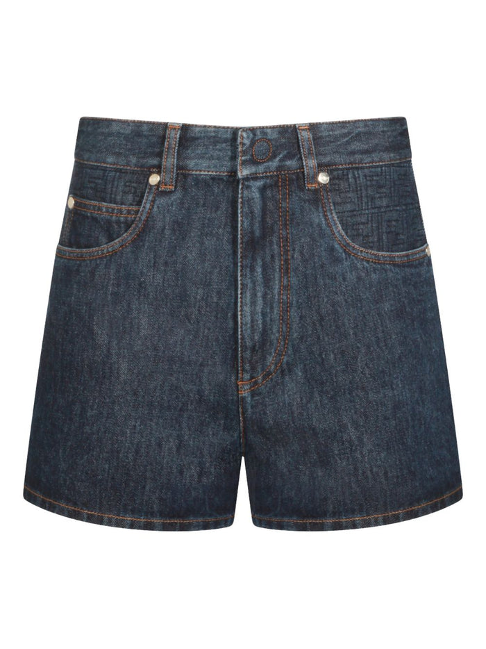Fendi Shorts Blue Cotton