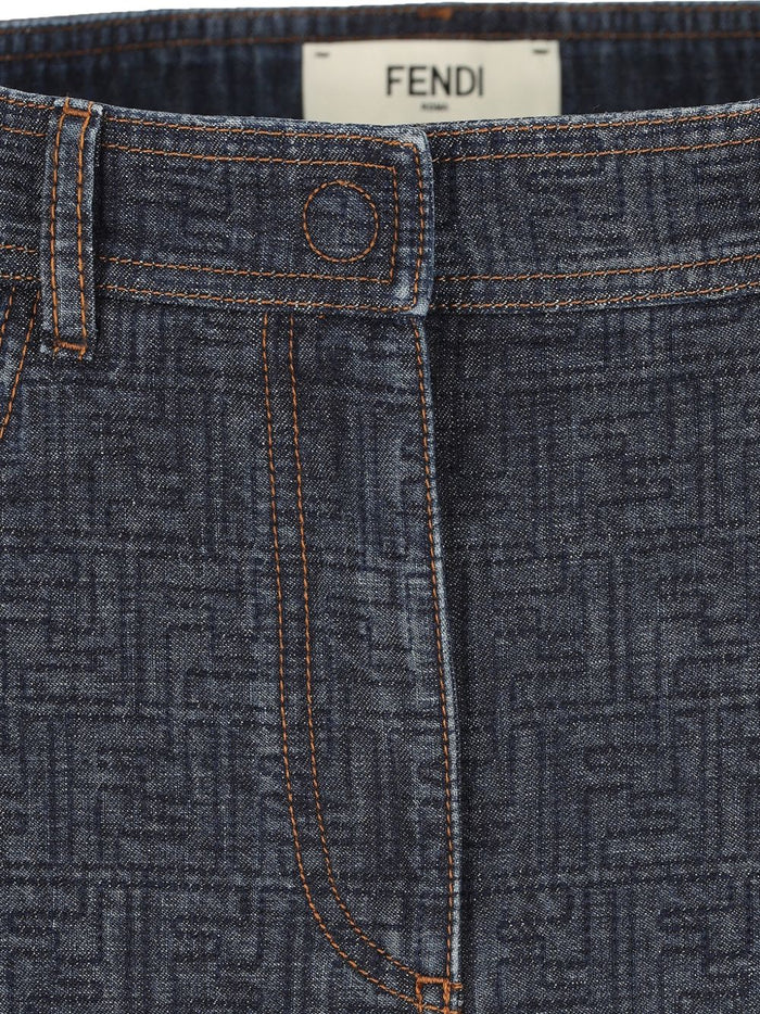 Fendi Skirts Blue Cotton