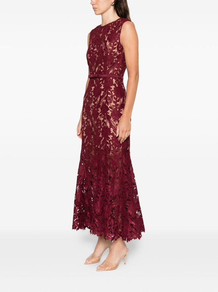 Self-portrait Dresses Bordeaux Polyester Elastane