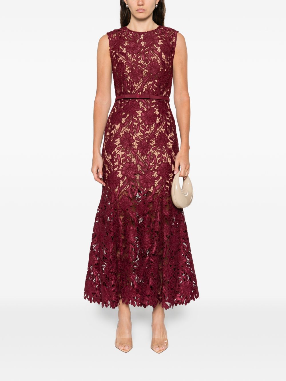 Self-portrait Dresses Bordeaux Polyester Elastane