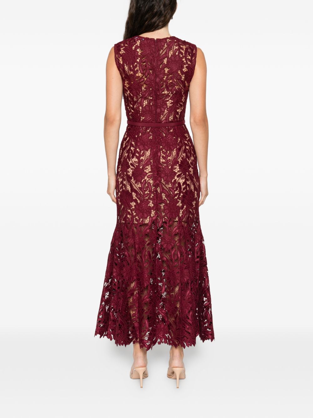 Self-portrait Dresses Bordeaux Polyester Elastane