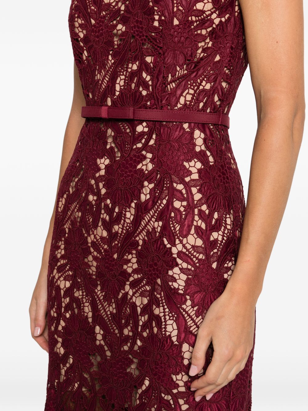 Self-portrait Dresses Bordeaux Polyester Elastane