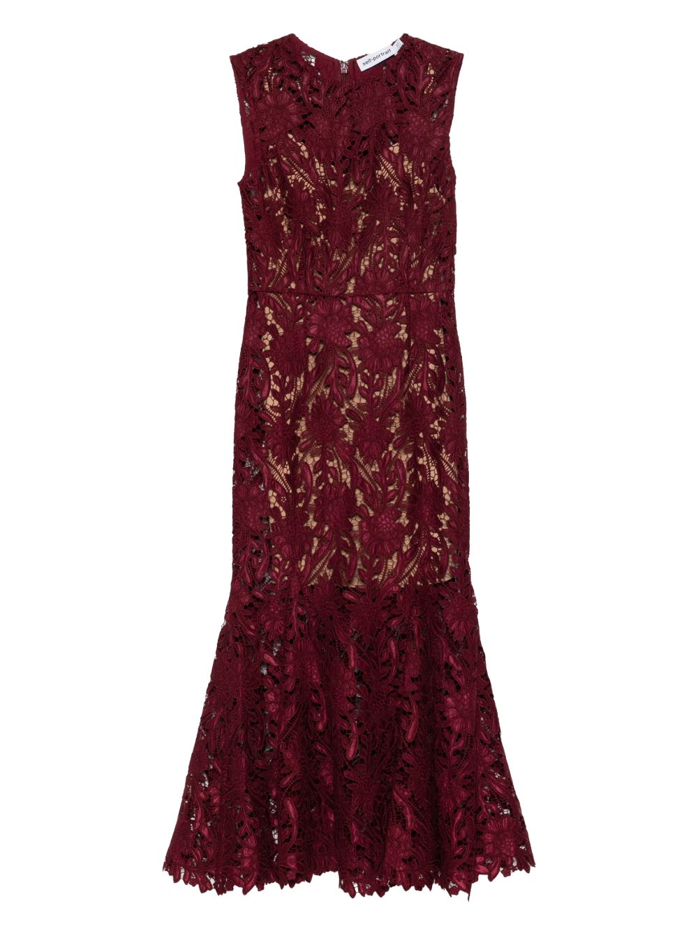 Self-portrait Dresses Bordeaux Polyester Elastane