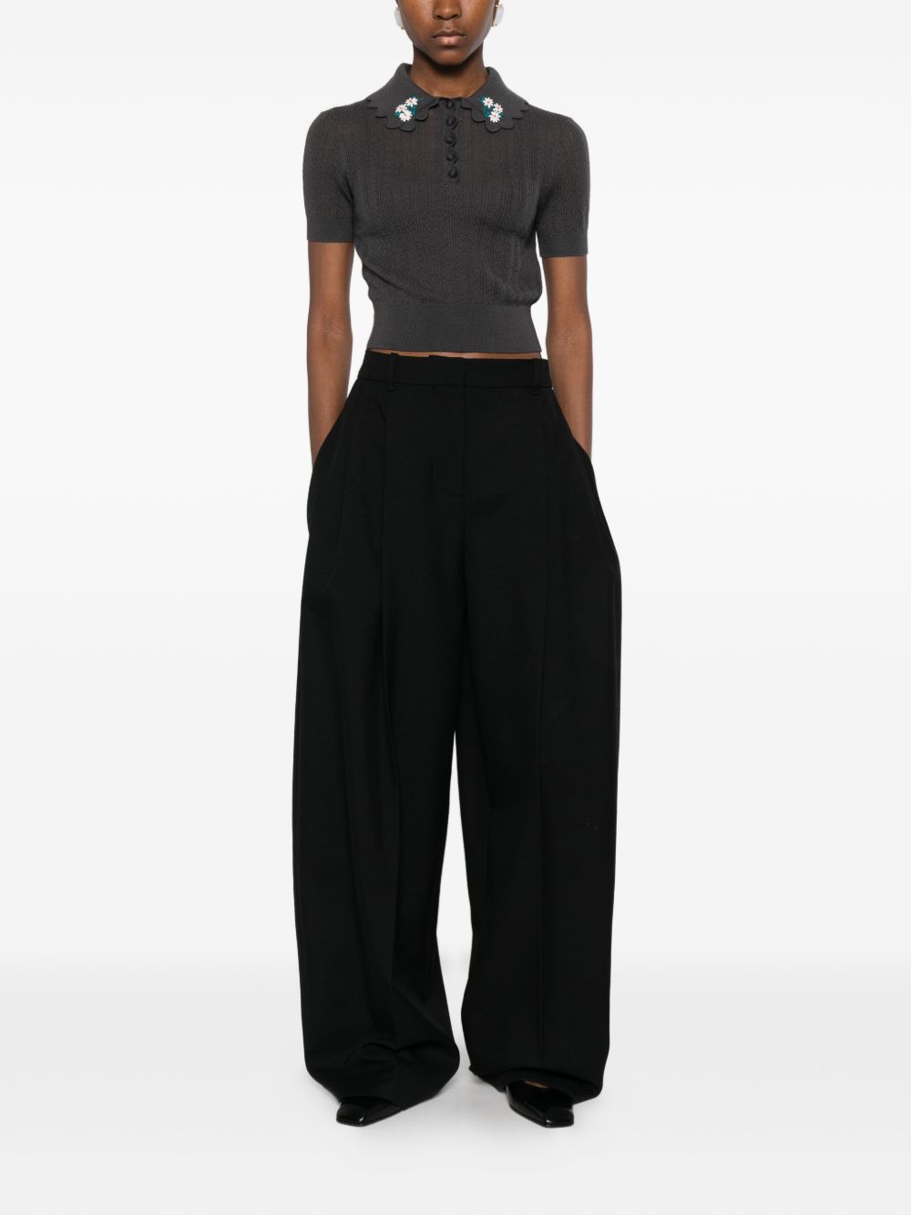 Self-portrait T-shirts and Polos Grey Wool