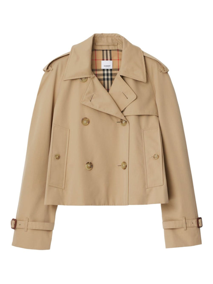 Burberry Coats Beige Cotton
