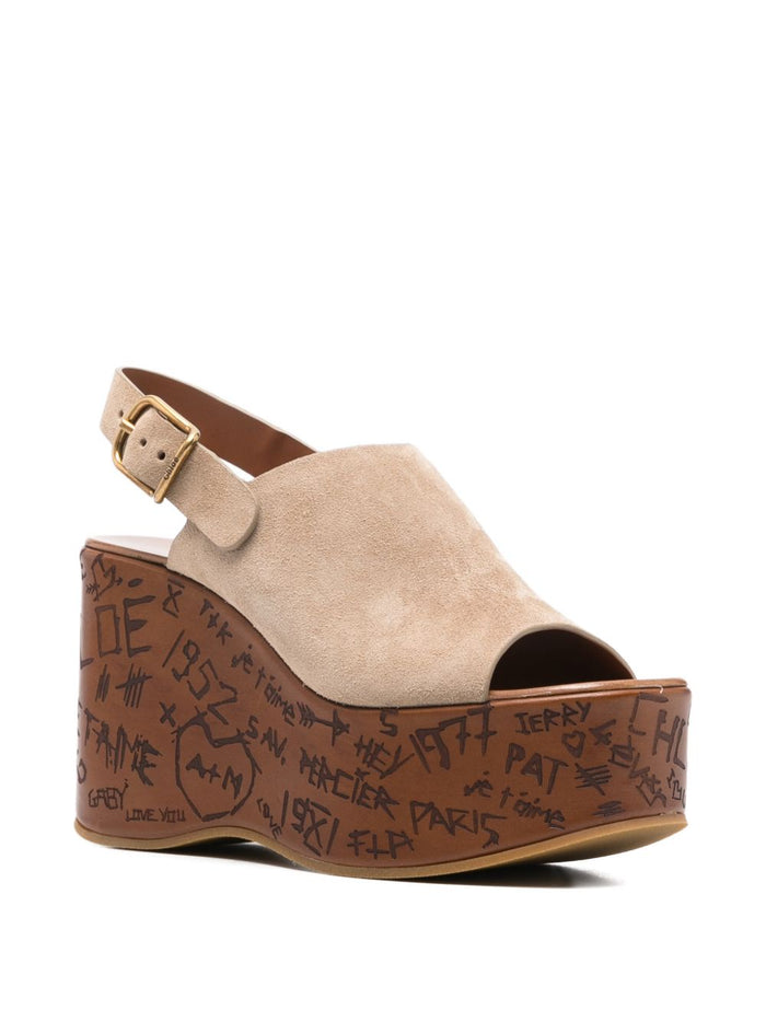 Chloè Sandals Beige Calf Leather