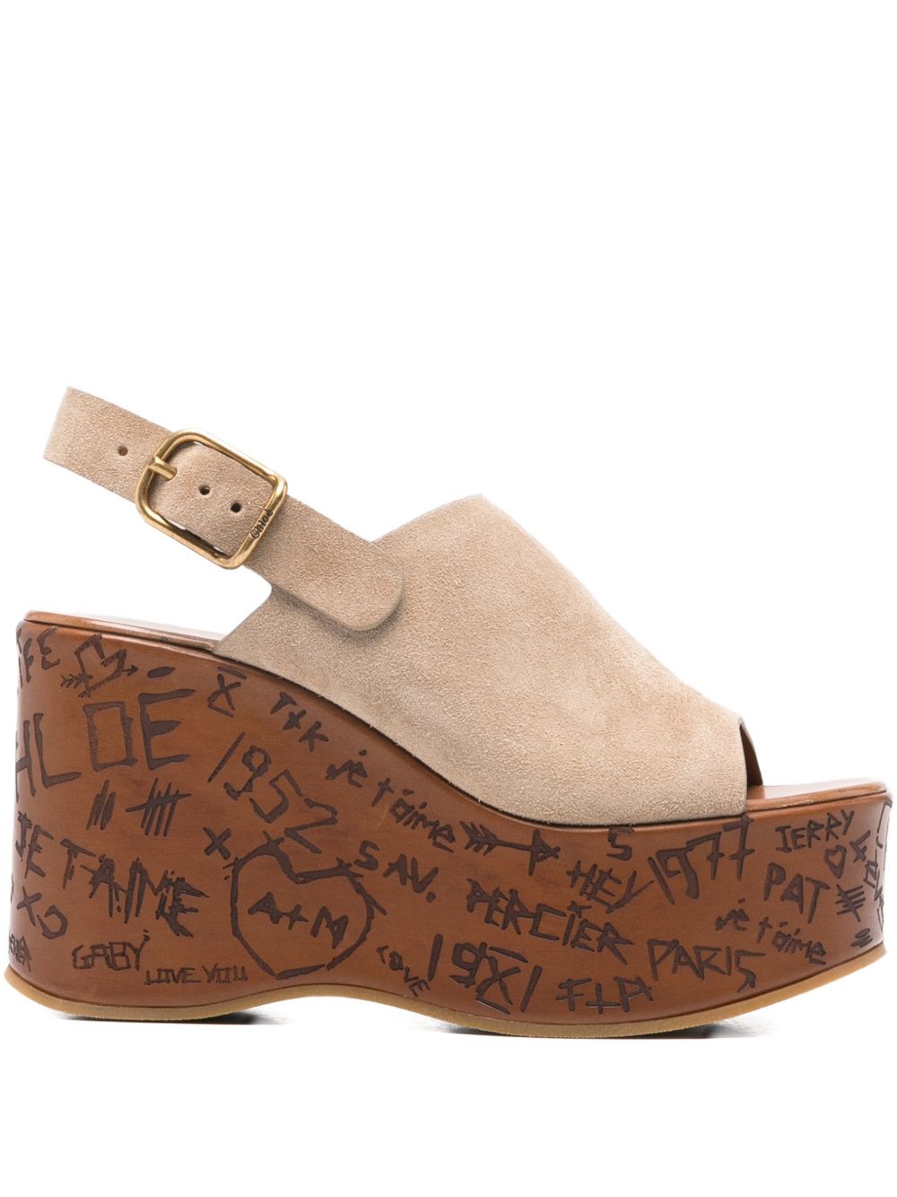 Chloè Sandals Beige Calf Leather