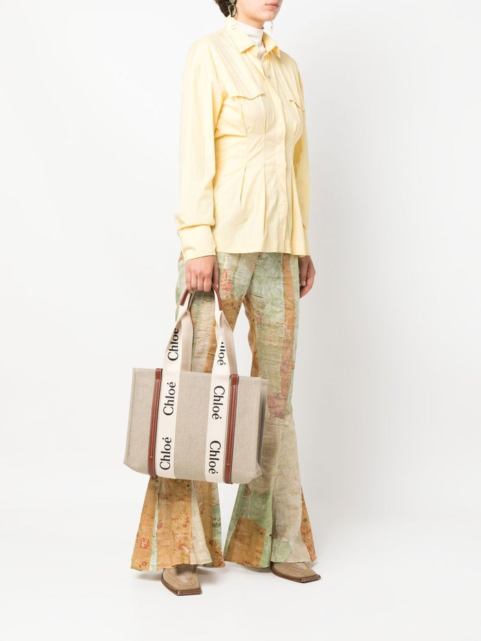 Chloè Bags Leather Brown Linen