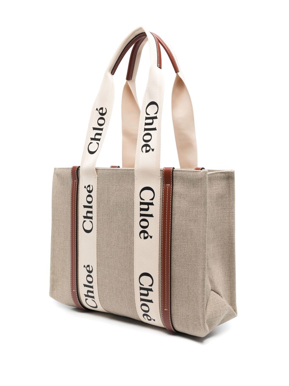 Chloè Bags Leather Brown Linen