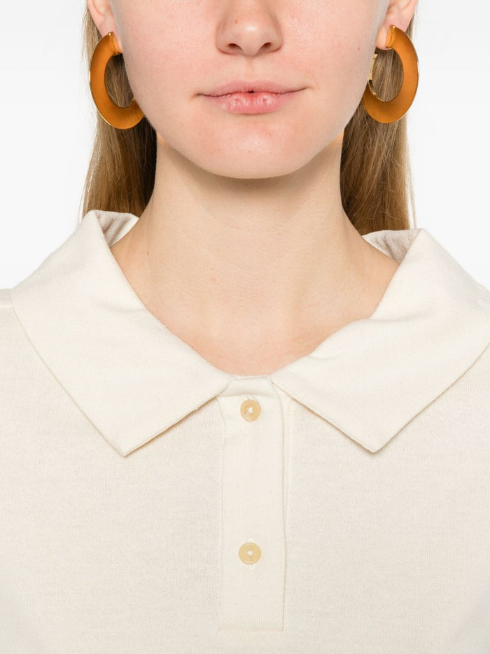 KHAITE T-shirts and Polos Beige Silk