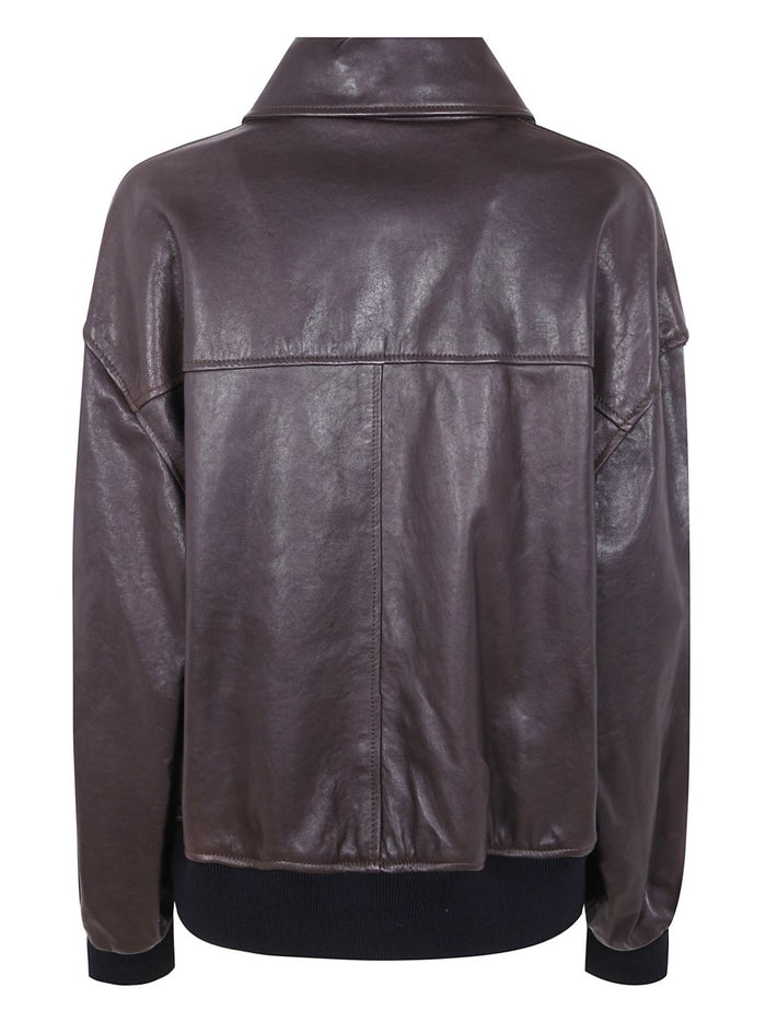 Khaite Jackets Brown Lambskin