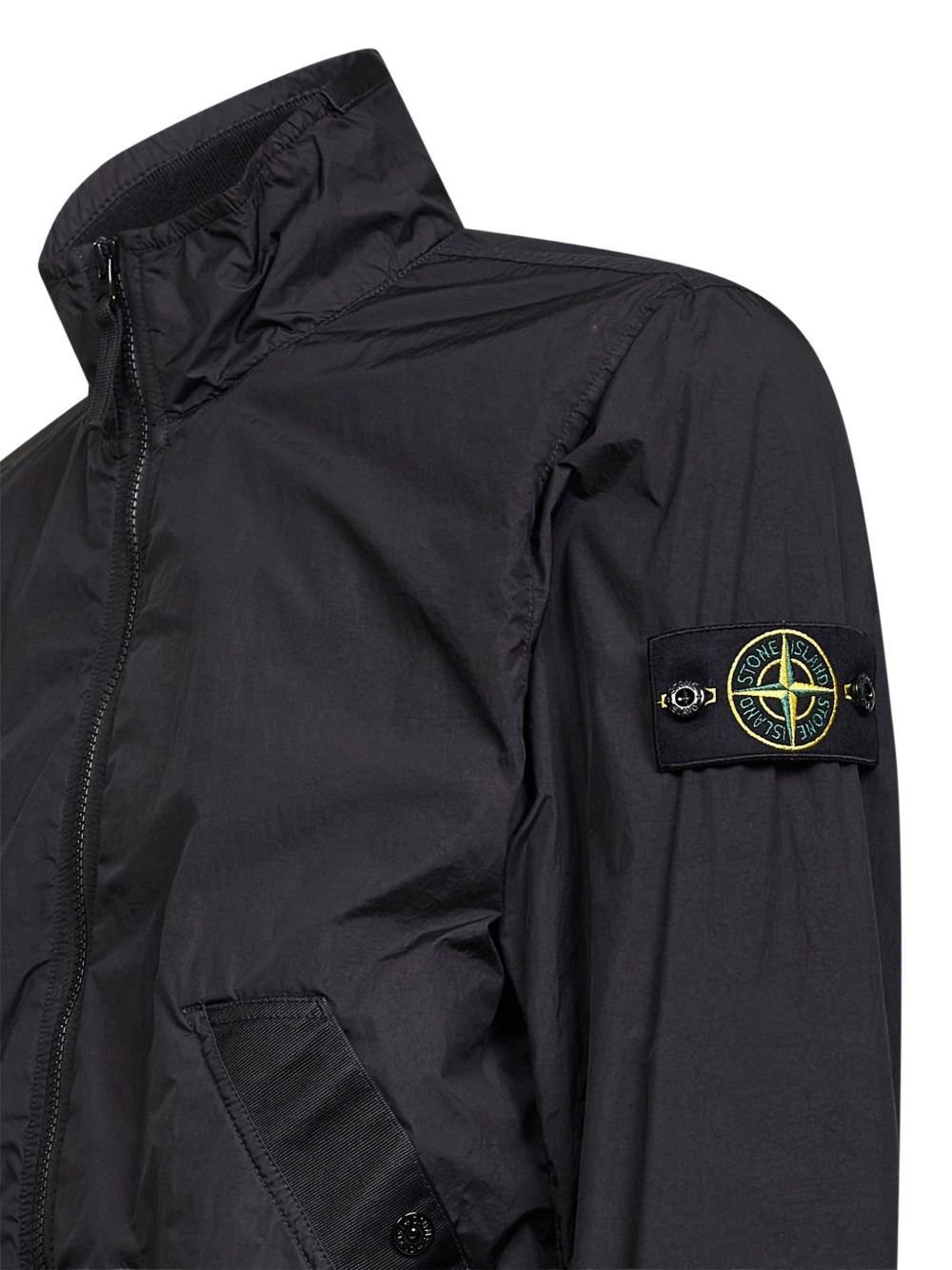 Stone Island Jackets Black Resina Poliuretanica