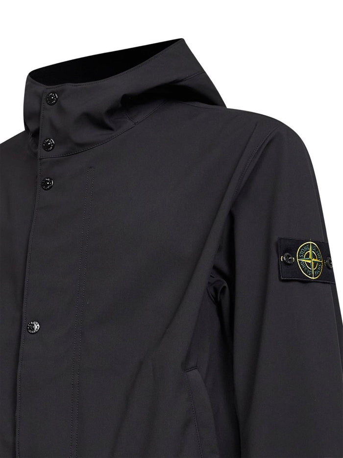 Stone Island Coats Black Poliestere