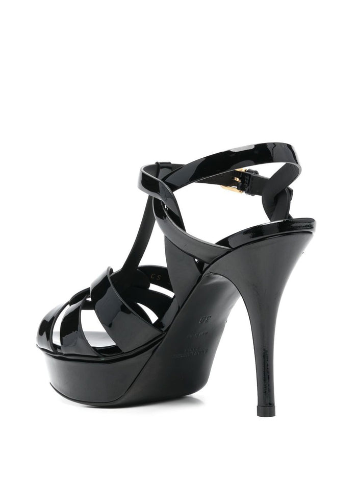 Saint Laurent Sandals Black Calf Leather