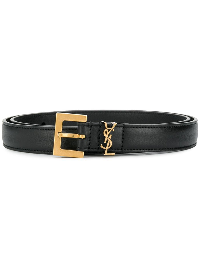 Saint Laurent Belts Black Calf Leather