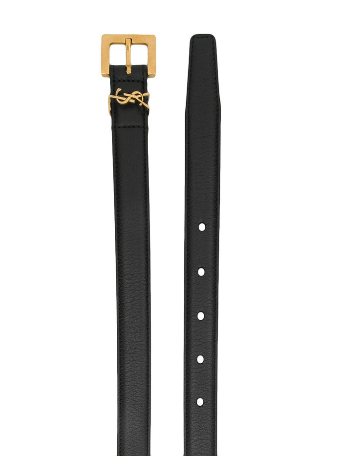 Saint Laurent Belts Black Calf Leather