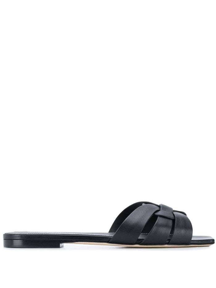 Saint Laurent Sandals Black Calf Leather