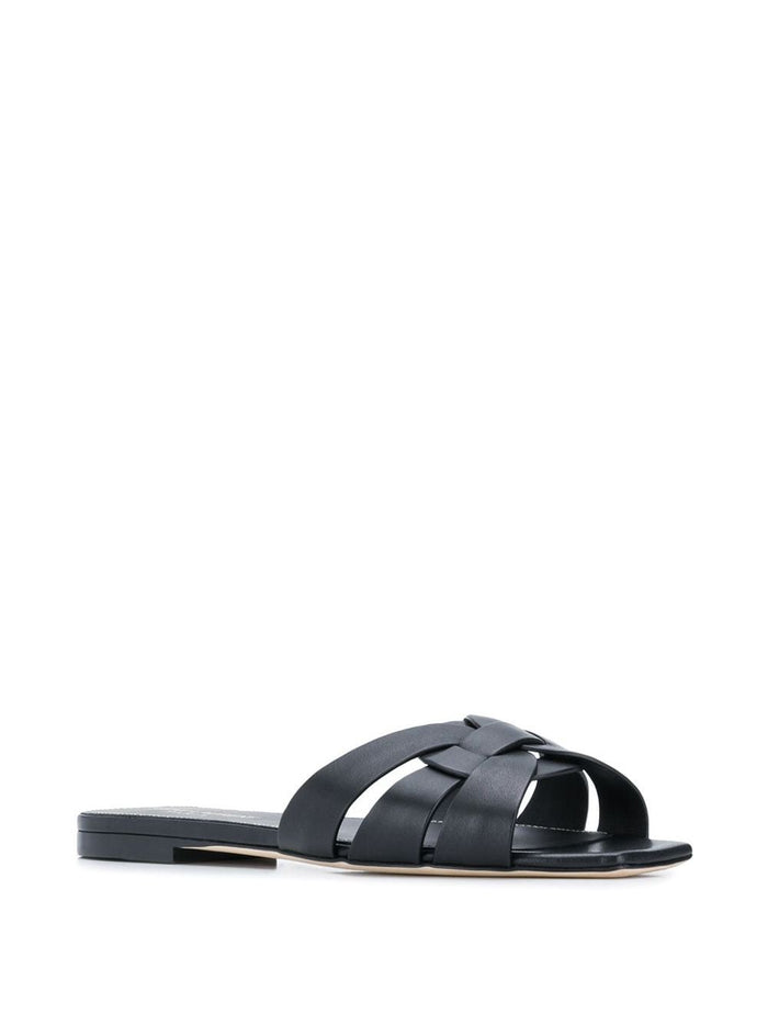 Saint Laurent Sandals Black Calf Leather