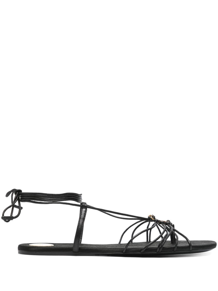 Saint Laurent Sandals Black Calf Leather