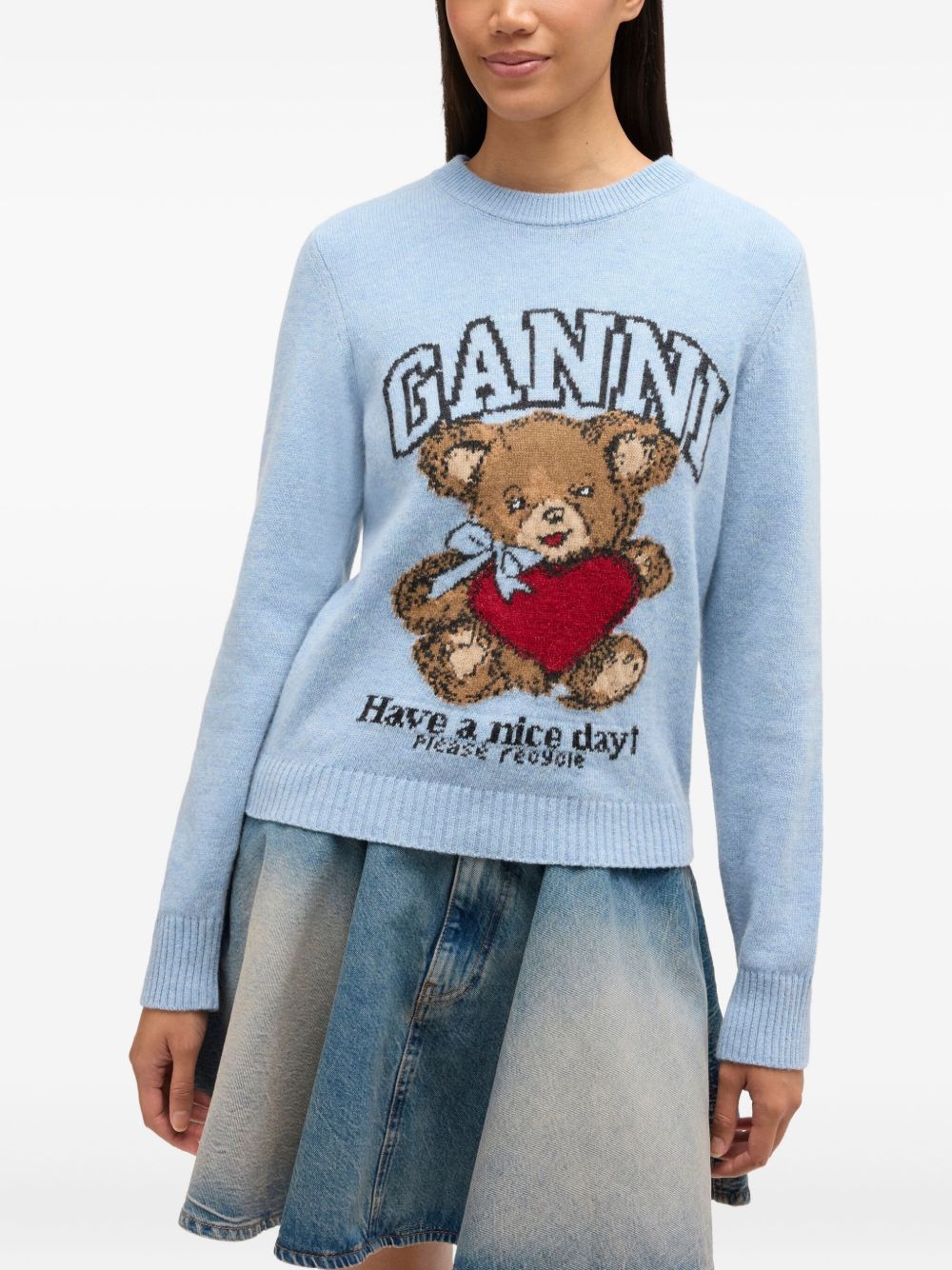 GANNI Sweaters Clear Blue Wool