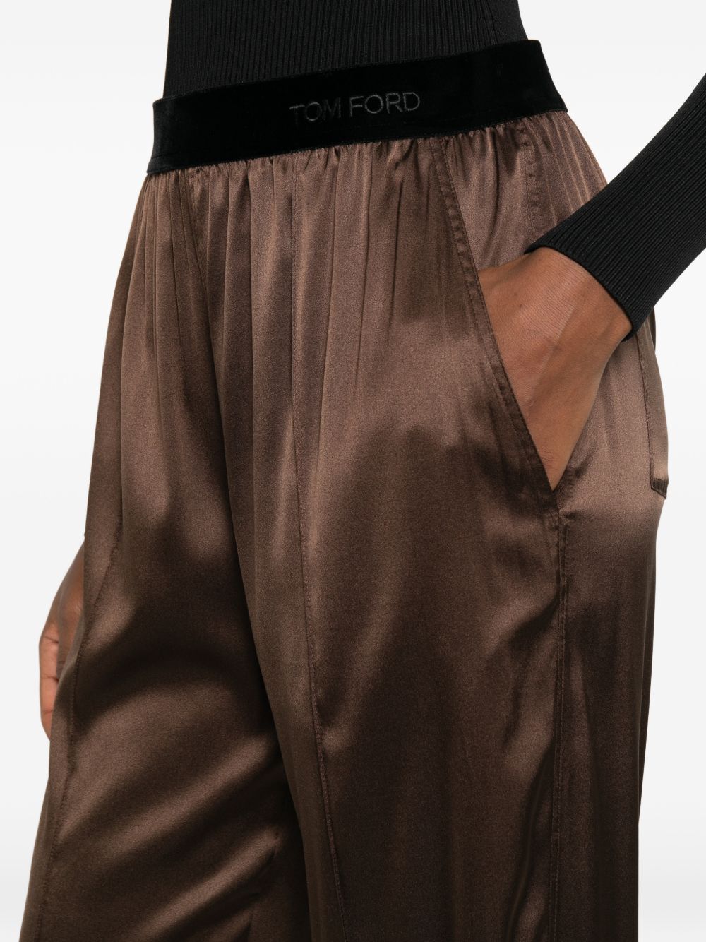 Tom Ford Trousers Brown Silk