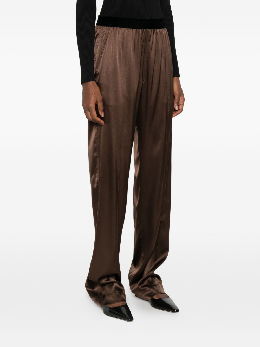 Tom Ford Trousers Brown Silk