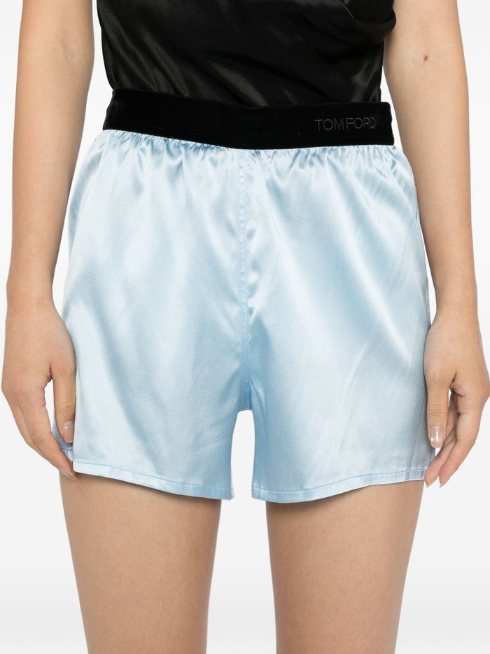 Tom Ford Shorts Clear Blue Silk
