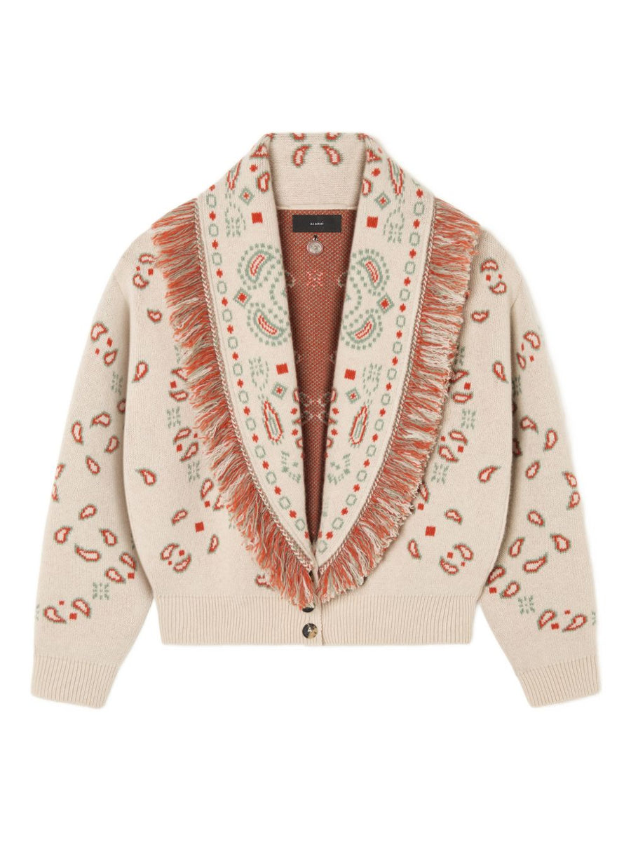 Alanui Bandana jacquard cashmere and wool cardigan