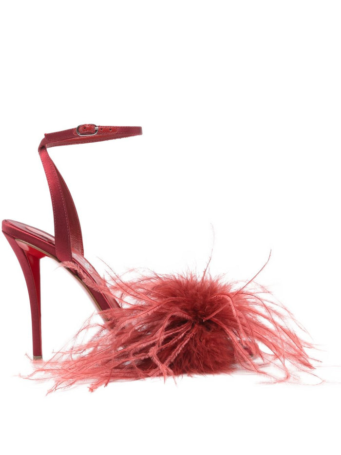 Christian Louboutin Sandals Red Outer: Satin