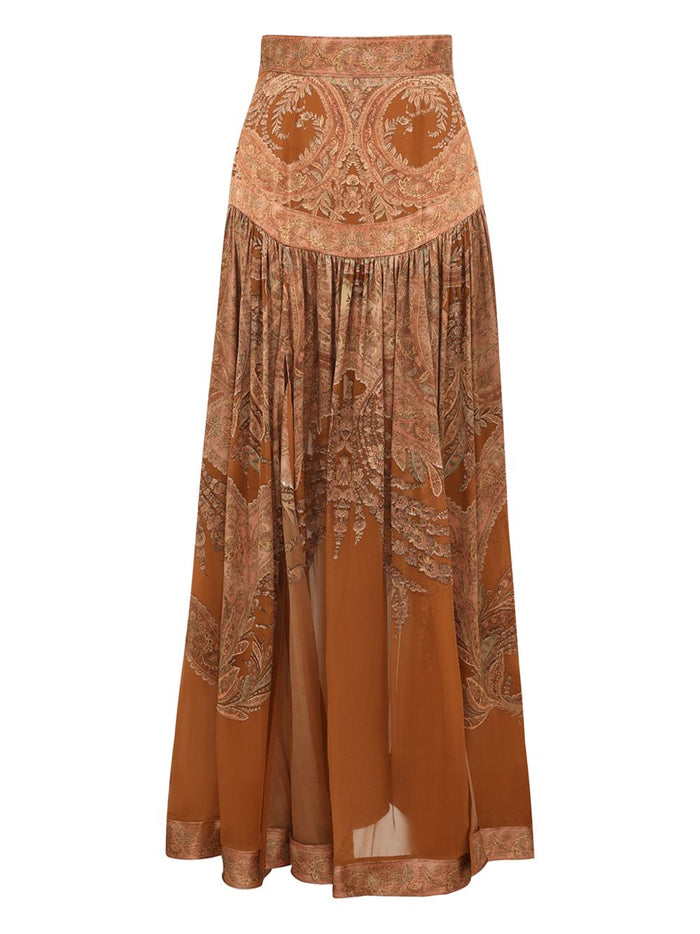Zimmermann Skirts Brown Viscose Silk