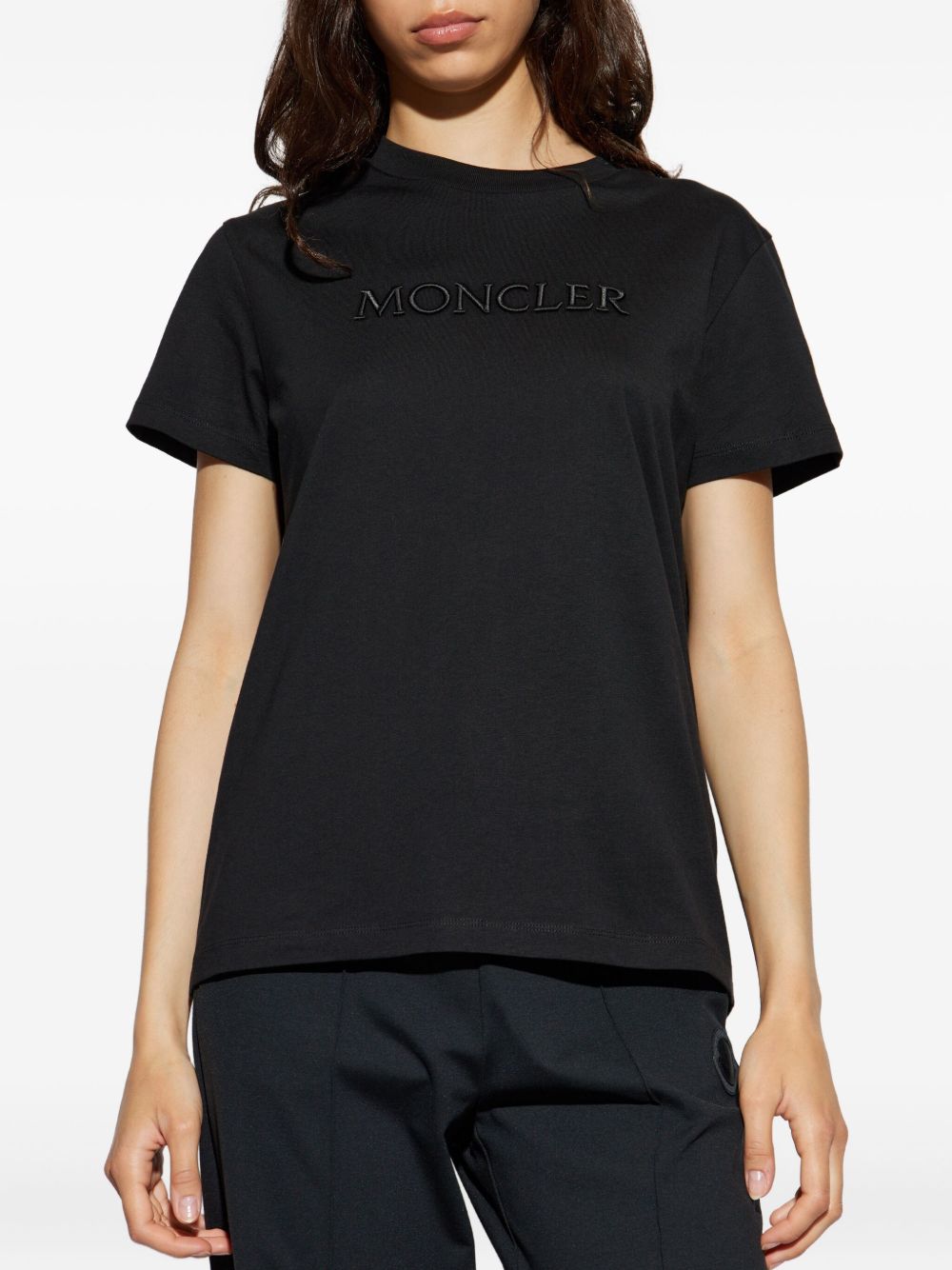 Moncler T-Shirts And Polos Black Cotton