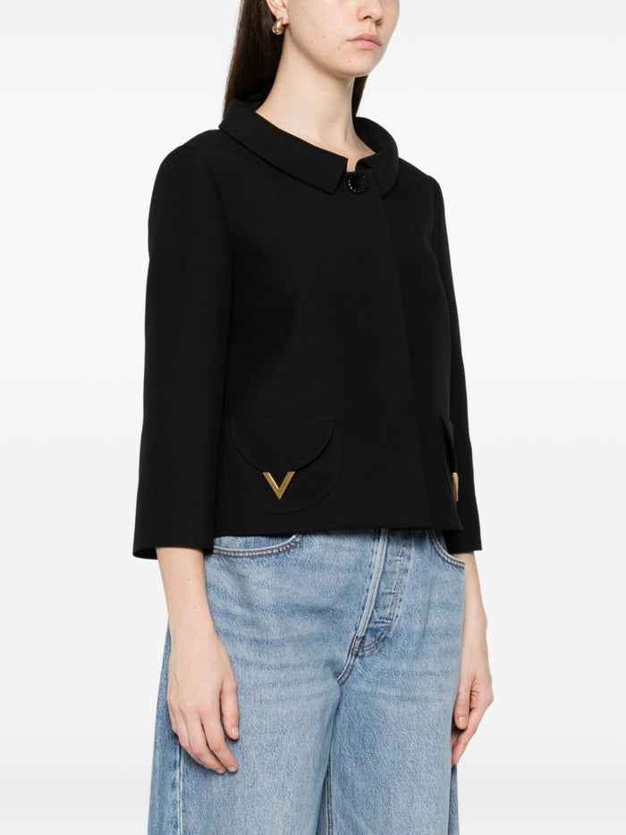 Valentino Jackets Black Silk Virgin Wool