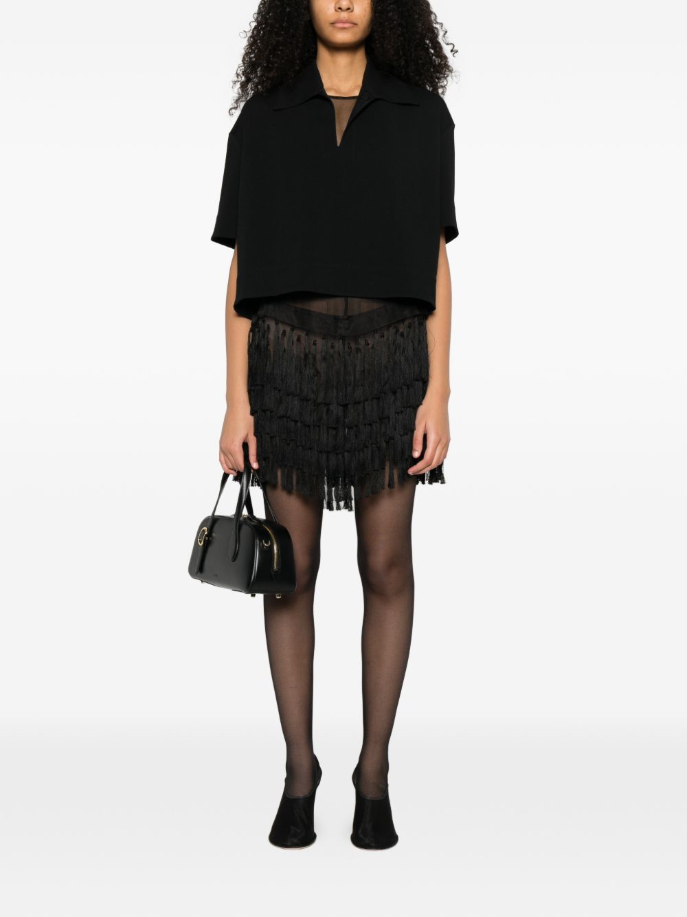 Jil Sander T-shirts and Polos Black Viscose Polyamide Elastane