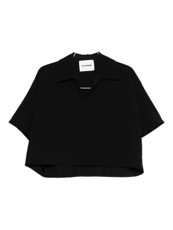 Jil Sander V-neck short sleeves straight hem Cropped polo shirt