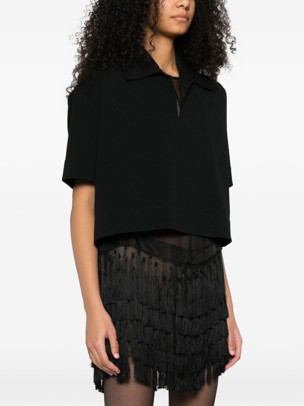 Jil Sander T-shirts and Polos Black Viscose Polyamide Elastane